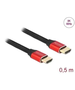 כבל HDMI 8K Certified ז/ז בצבע אדום DELOCK | 85772 | 8K | 60hertz
