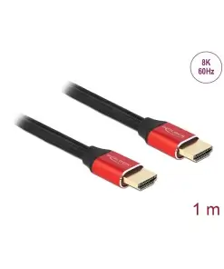 כבל HDMI 8K Certified ז/ז בצבע אדום DELOCK | 85773 | 8K | 60hertz