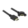 כבל HDMI-A צד אחד בזווית 110° להתקנה בפאנל עם מרחק בין הברגים 30 מ