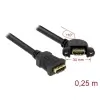 כבל HDMI-A צד אחד בזווית 110° להתקנה בפאנל עם מרחק בין הברגים 30 מ