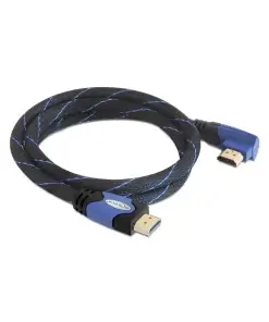 כבל HDMI מכופף 90° ז/ז DELOCK | 82956 | 4K | 30hertz