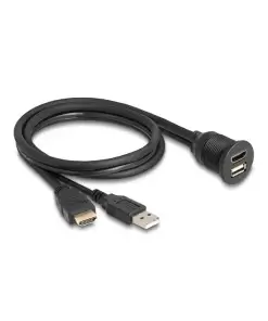 כבל HDMI+USB2.0 להתקנה בקדח עגול 28.5 מ