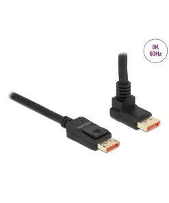 כבל HDR חיבור מסך DisplayPort זכר/זכר זווית 90 מעלות DELOCK | 87056 | 8K | 60hertz