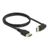כבל HDR חיבור מסך DisplayPort זכר/זכר ללא נעילה זווית 90 מעלות DELOCK 87143 8K 60hertz
