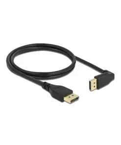 כבל HDR חיבור מסך DisplayPort זכר/זכר ללא נעילה זווית 90 מעלות DELOCK 87143 8K 60hertz