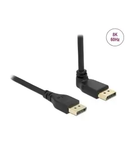 כבל HDR חיבור מסך DisplayPort זכרזכר ללא נעילה זווית 90 מעלות DELOCK 87150 8K 60hertz