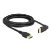 כבל HDR חיבור מסך DisplayPort זכר/זכר ללא נעילה זווית 90 מעלות DELOCK 87151 8K 60hertz