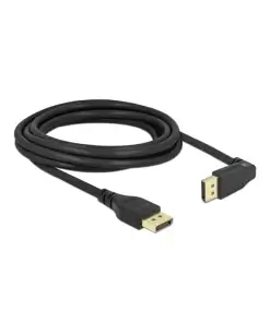כבל HDR חיבור מסך DisplayPort זכר/זכר ללא נעילה זווית 90 מעלות DELOCK 87151 8K 60hertz