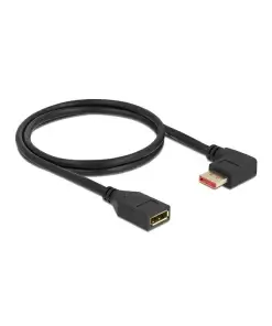 כבל מאריך HDR חיבור מסך DisplayPort ז/נ צד אחד בזווית 90° ימינה DELOCK 87077 8K 60hertz