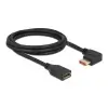 כבל מאריך HDR חיבור מסך DisplayPort ז/נ צד אחד בזווית 90° ימינה DELOCK 87078 8K 60hertz