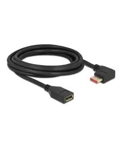 כבל מאריך HDR חיבור מסך DisplayPort ז/נ צד אחד בזווית 90° ימינה DELOCK | 87079 | 8K | 60hertz