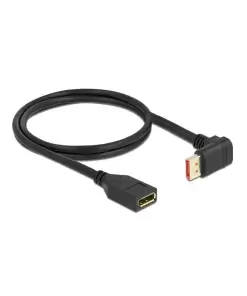 כבל מאריך HDR חיבור מסך DisplayPort ז/נ צד אחד בזווית 90° למטה DELOCK 87087 8K 60hertz