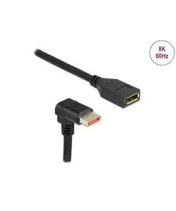 כבל מאריך HDR חיבור מסך DisplayPort ז/נ צד אחד בזווית 90° למטה DELOCK 87093 8K 60hertz