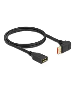 כבל מאריך HDR חיבור מסך DisplayPort ז/נ צד אחד בזווית 90° למעלה DELOCK 87080 8K 60hertz