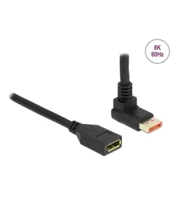 כבל מאריך HDR חיבור מסך DisplayPort ז/נ צד אחד בזווית 90° למעלה DELOCK 87080 8K 60hertz