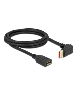 כבל מאריך HDR חיבור מסך DisplayPort ז/נ צד אחד בזווית 90° למעלה DELOCK 87081 8K 60hertz