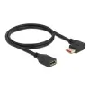 כבל מאריך HDR חיבור מסך DisplayPort ז/נ צד אחד בזווית 90° שמאלה DELOCK 87073 8K 60hertz