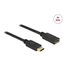 כבל מאריך חיבור מסך DisplayPort זכר/נקבה DELOCK 83811 4K 60hertz