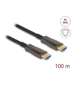 כבל משוריין HDMI HDR Metal Armoured אקטיבי על סיב אופטי ז/ז DELOCK | 86080 | 8K | 60hertz