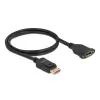 כבל תצוגה DisplayPort ז/נ עם מרחק בין הברגים 27 ממ DELOCK 87095 4K 30hertz