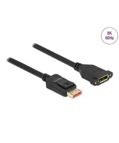 כבל תצוגה DisplayPort ז/נ עם מרחק בין הברגים 27 מ"מ DELOCK 87098 4K 30hertz