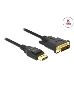 כבל תצוגה DisplayPort לחיבור מסך DVI ז/ז DELOCK | 85313 | 4K | 30hertz