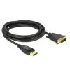 כבל תצוגה DisplayPort לחיבור מסך DVI ז/ז DELOCK | 85314 | 4K | 30hertz