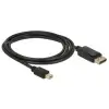 כבל תצוגה DisplayPort תקע מיני DP לתקע DP ז/ז DELOCK | 82438 | 4K | 60hertz