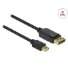 כבל תצוגה DisplayPort תקע מיני DP לתקע DP ז/ז DELOCK | 83480 | 4K | 60hertz