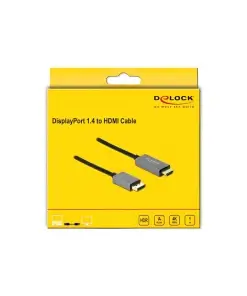 כבל תצוגה HDR חיבור DisplayPort לחיבור HDMI ז/ז אקטיבי DELOCK 85928 4K 60hertz