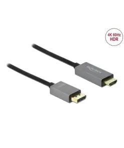 כבל תצוגה HDR חיבור DisplayPort לחיבור HDMI ז/ז אקטיבי DELOCK 85928 4K 60hertz