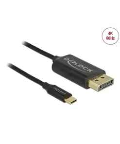 כבל תצוגה USB-C קואקסיאלי לחיבור מסך DisplayPort ז/ז DELOCK | 83710 | 4K | 60hertz