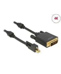 כבל תצוגה מיני DisplayPort לחיבור מסך DVI ז/ז אקטיבי DELOCK 83727 4K 30hertz