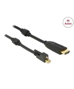 כבל תצוגה מיני DisplayPort לחיבור מסך HDMI ז/ז אקטיבי DELOCK 83730 4K 30hertz