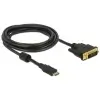 כבל תצוגה תקע מיני HDMI לתקע DVI 24+1 ז/נ DELOCK | 83584