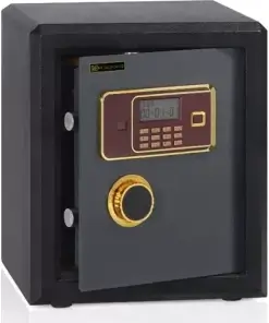 כספת הכוללת מערכת נעילה דיגיטלית מפתח חירום ידית מדף ומגירה METLGUARD 3D450 50KG
