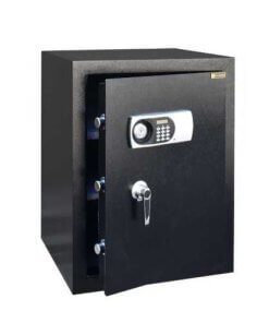 כספת הכוללת מערכת נעילה דיגיטלית מפתח חירום ידית מדף ומגירה METLGUARD | 70MG | 50KG