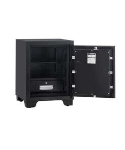 כספת הכוללת מערכת נעילה דיגיטלית מפתח חירום ידית מדף ומגירה METLGUARD LB580