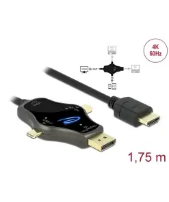 מולטי כבל תצוגה לחיבור מסך HDMI 4K ז/ז DELOCK | 85974 | 60hertz