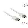 כבל EASY-USB 2.0 Type-A עם מחברים דו כיווניים צבע לבן ז/ז DELOCK | 85192 | 4K
