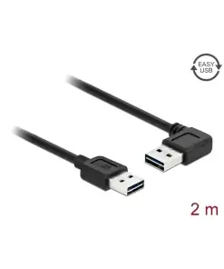 כבל EASY-USB 2.0 Type-A עם מחברים דו כיווניים צד אחד בזווית 90° ז/ז DELOCK | 85557 | 4K