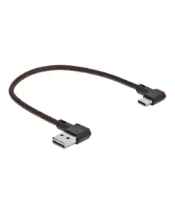 כבל EASY-USB 2.0 תקע USB-A בזווית צד 90° לתקע USB-C בזווית צד 90° ז/ז DELOCK | 85279 | 4K