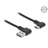 כבל EASY-USB 2.0 תקע USB-A בזווית צד 90° לתקע USB-C בזווית צד 90° ז/ז DELOCK | 85282 | 4K