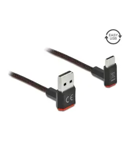 כבל EASY-USB2.0 תקע USB-A בזווית 90° לתקע USB-C בזווית 90° ז/ז DELOCK | 85274 | 4K