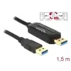 כבל SuperSpeed USB 5 Gbps Data Link + KM Switch להעברת מידה בין שני מחשבים ז/ז DELOCK | 83647 | 4K