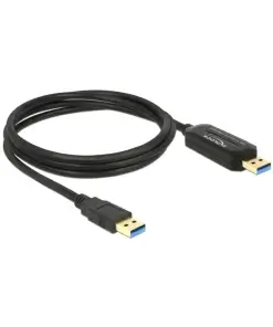 כבל SuperSpeed USB 5 Gbps Data Link + KM Switch להעברת מידה בין שני מחשבים ז/ז DELOCK | 83647 | 4K