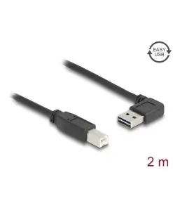 כבל USB 2.0 A-B ז/ז עם מחבר דו כיווני בזווית צד 90° ז/ז DELOCK | 83375 | 4K
