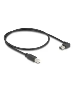 כבל USB 2.0 A-B ז/ז עם מחבר דו כיווני בזווית צד 90° ז/ז DELOCK | 83376 | 4K