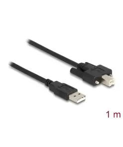 כבל USB 2.0 A-B עם ברגים בצדדים ז/ז DELOCK | 87198 | 4K