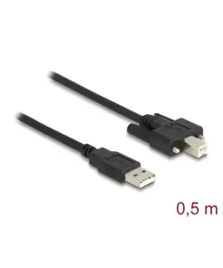 כבל USB 2.0 A-B עם פריט בזווית 90° זז DELOCK 83530 4K